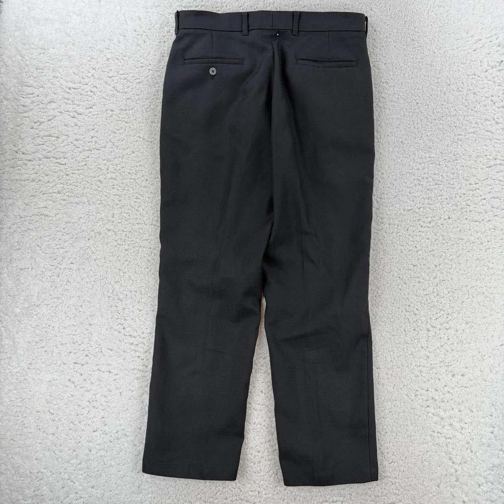 Vintage Levis Action Slacks Mens 32x28 Black Flat Front Dress Pants USA 80s